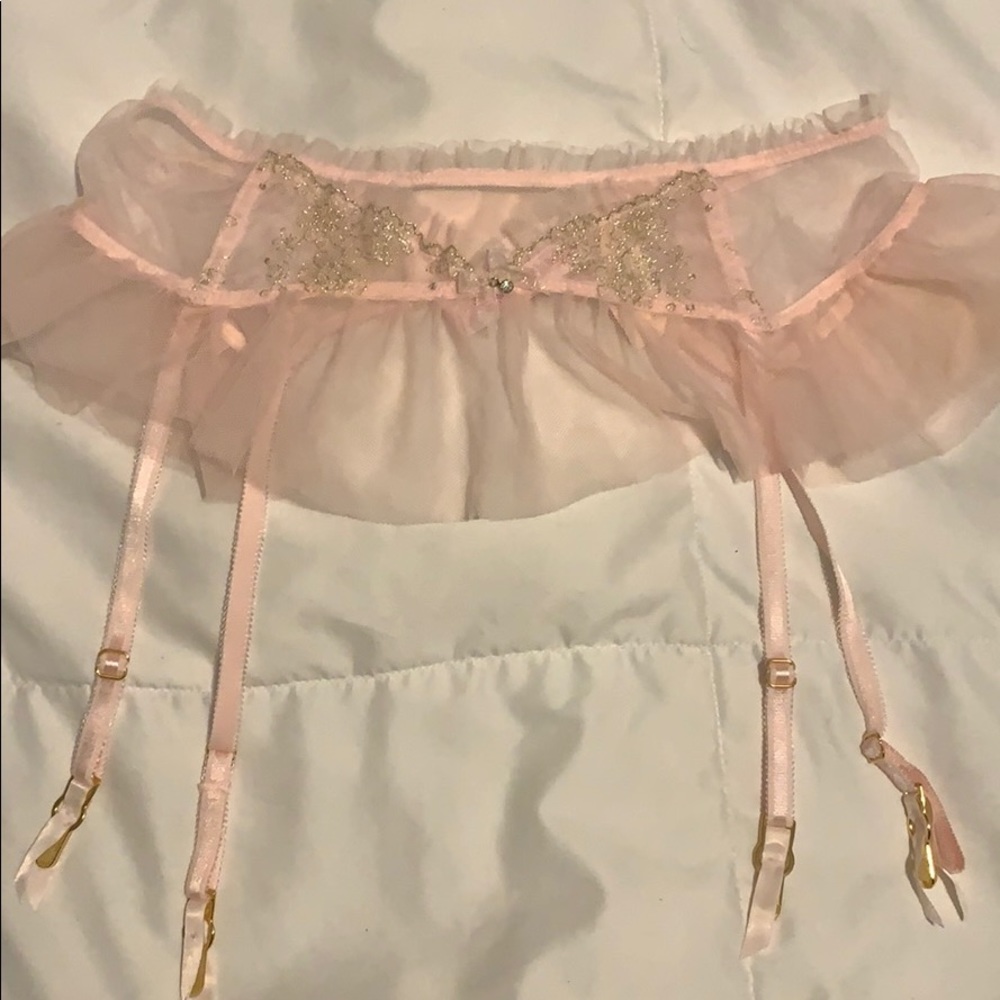 NWT VS pink garter belt